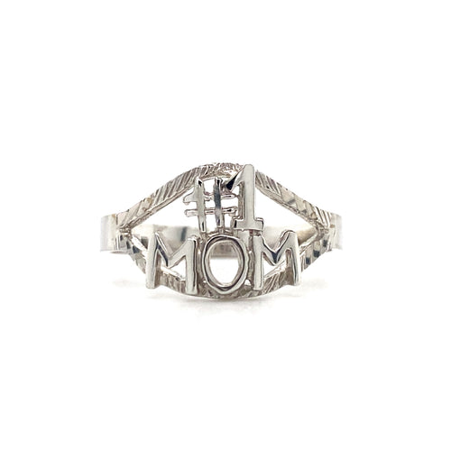 10kt White Gold MOM Ring