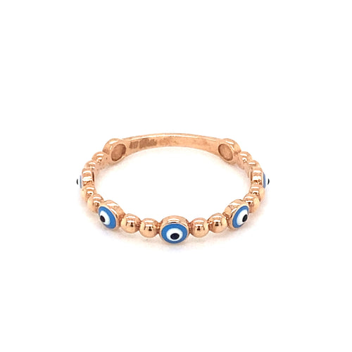 10kt Rose Gold Evil Eye Ring