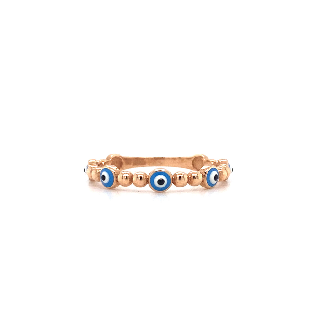 10kt Rose Gold Evil Eye Ring