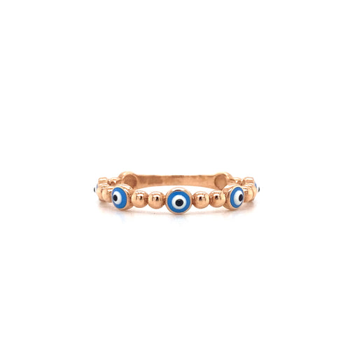 10kt Rose Gold Evil Eye Ring