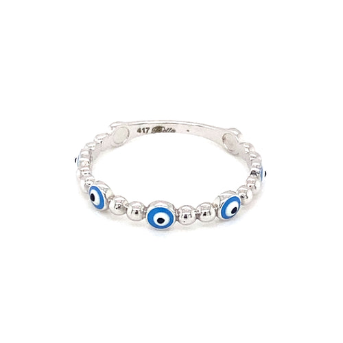10kt White Gold Evil Eye Ring