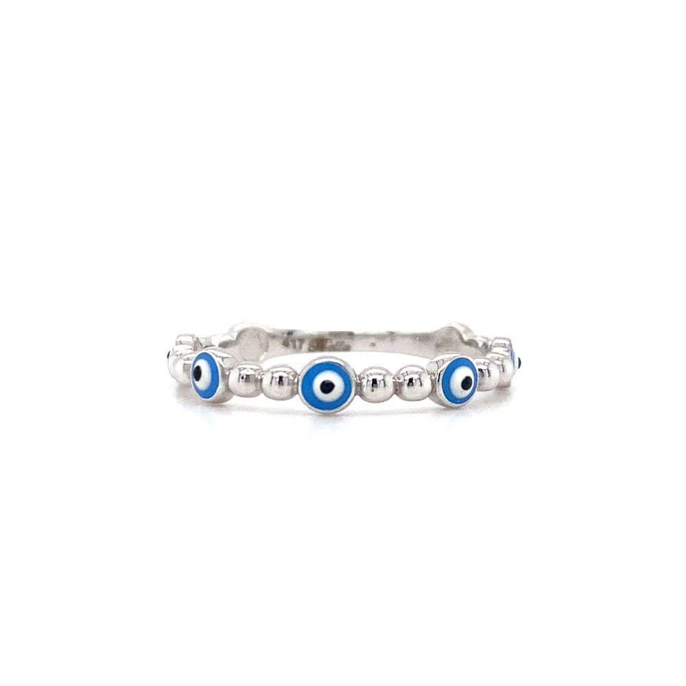 10kt White Gold Evil Eye Ring