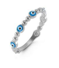 10kt White Gold Evil Eye Ring