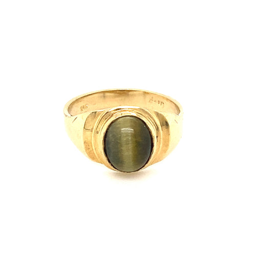 10kt Yellow Gold Fancy Tiger Eye Ring