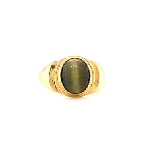 10kt Yellow Gold Fancy Tiger Eye Ring