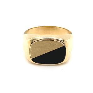 10kt Yellow Gold Signet Black Onyx Ring