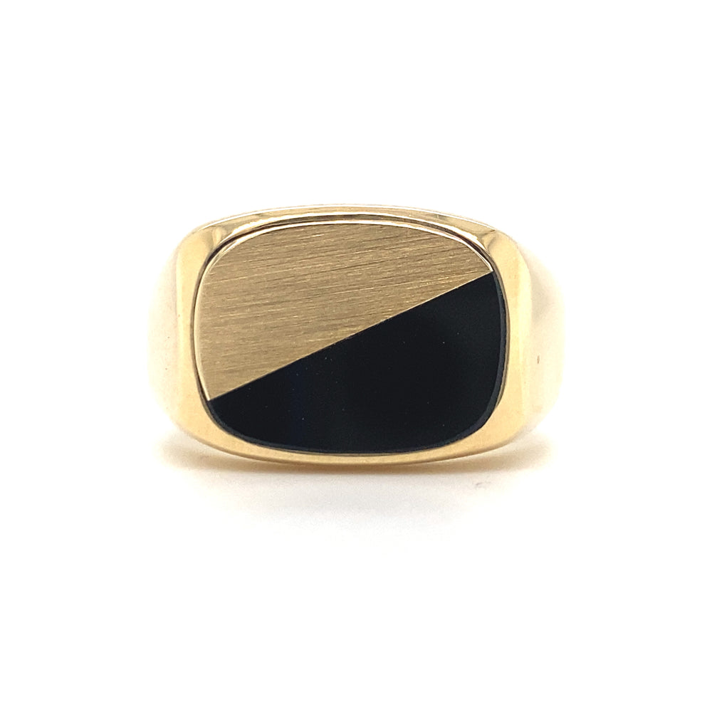 10kt Yellow Gold Signet Black Onyx Ring
