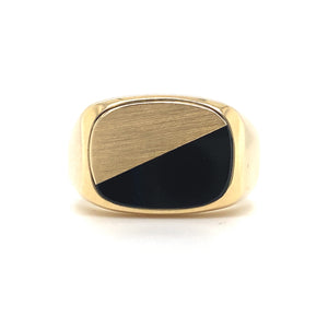 10kt Yellow Gold Signet Black Onyx Ring