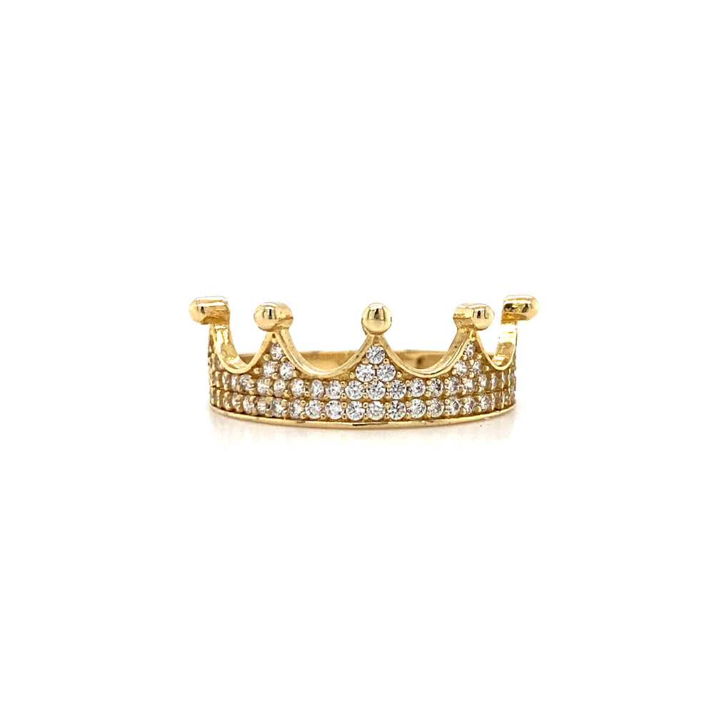 10kt Yellow Gold Cubic Zirconia Fancy Crown Ring