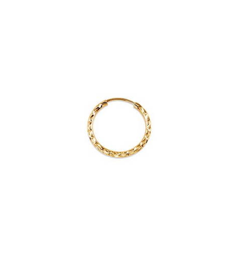 10kt Yellow Gold Diamond Cut Sleeper Earrings 15mm