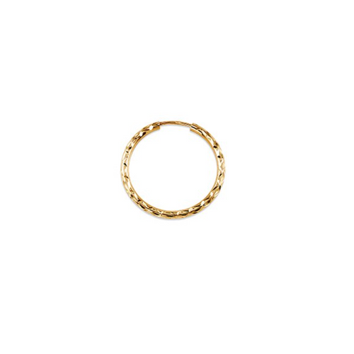 10kt Yellow Gold Diamond Cut Sleeper Earrings 19mm