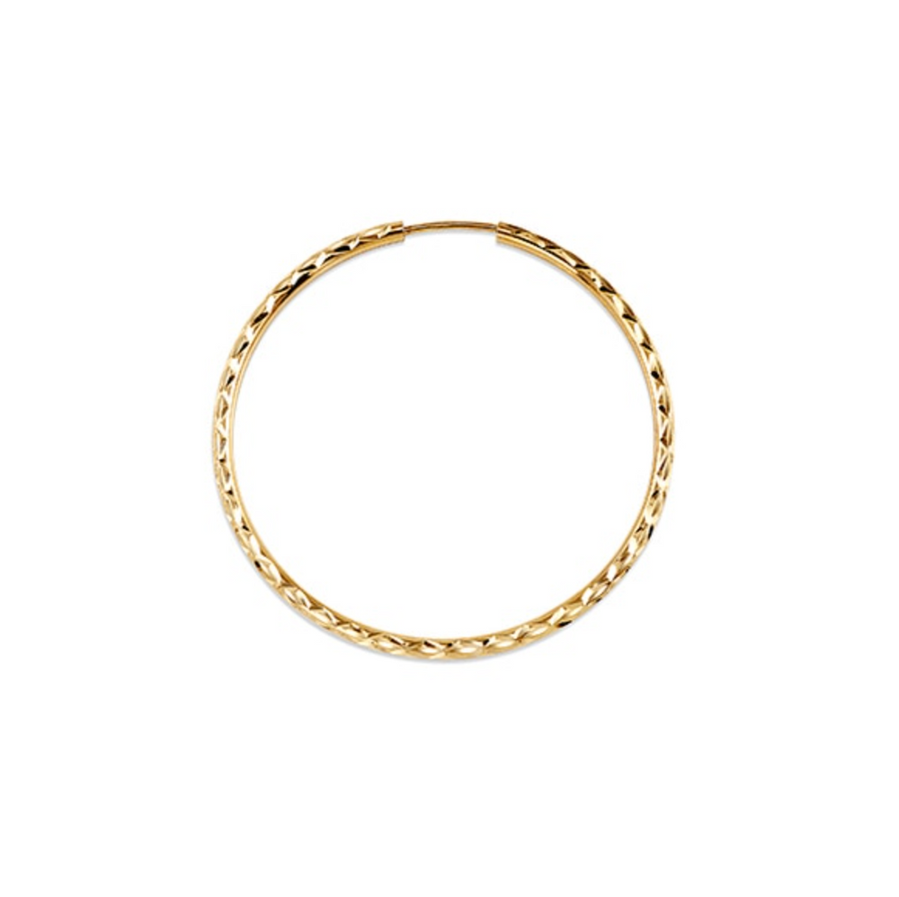 10kt Yellow Gold Diamond Cut Sleeper Earrings 30 mm