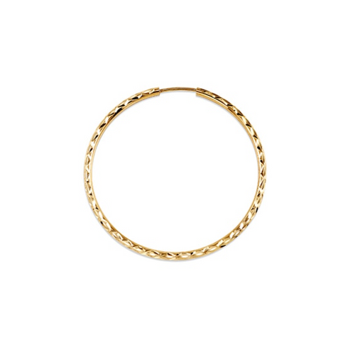 10kt Yellow Gold Diamond Cut Sleeper Earrings 30 mm