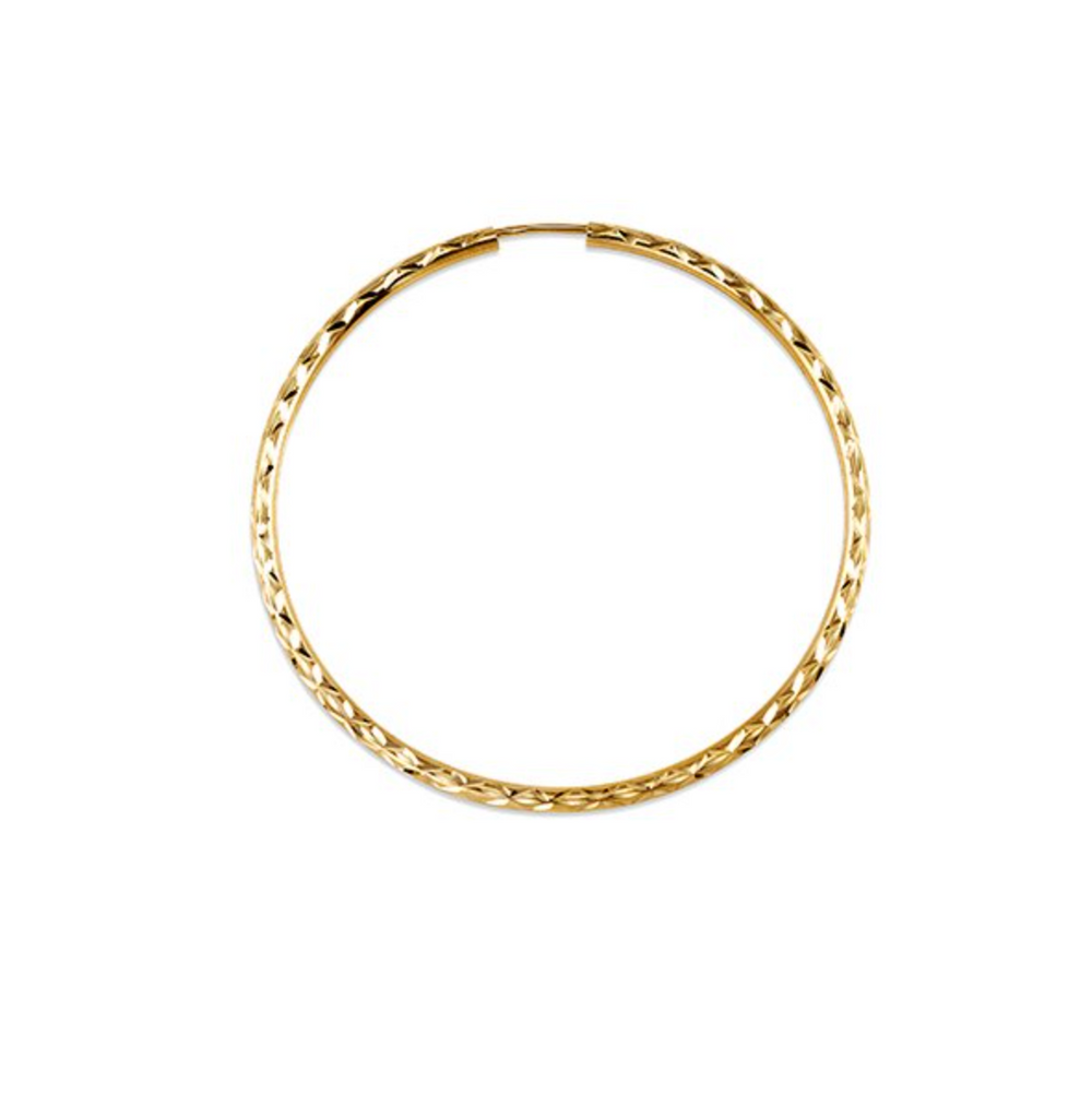 10kt Yellow Gold Diamond Cut Sleeper Earrings 35 mm