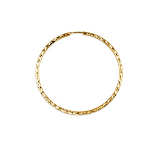 10kt Yellow Gold Diamond Cut Sleeper Earrings 35 mm