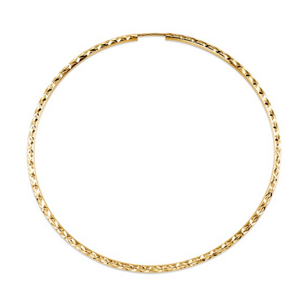 10kt Yellow Gold Diamond Cut Sleeper Earrings 55 mm