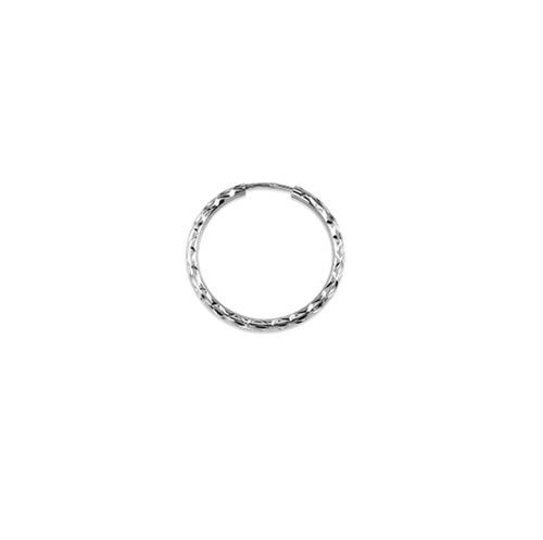 10kt White Gold Diamond Cut Sleeper Earrings 19mm