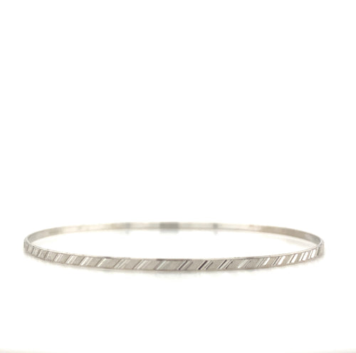 10kt White Gold 2mm Bangle