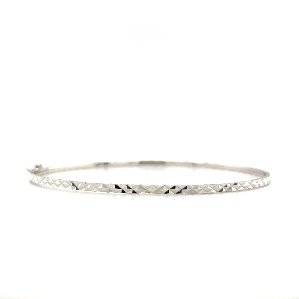 10kt White Gold 2mm Baby Bangle