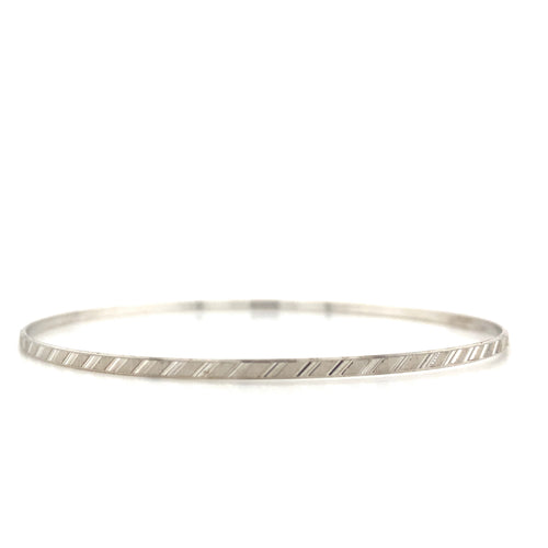 10kt White Gold 2mm Bangle