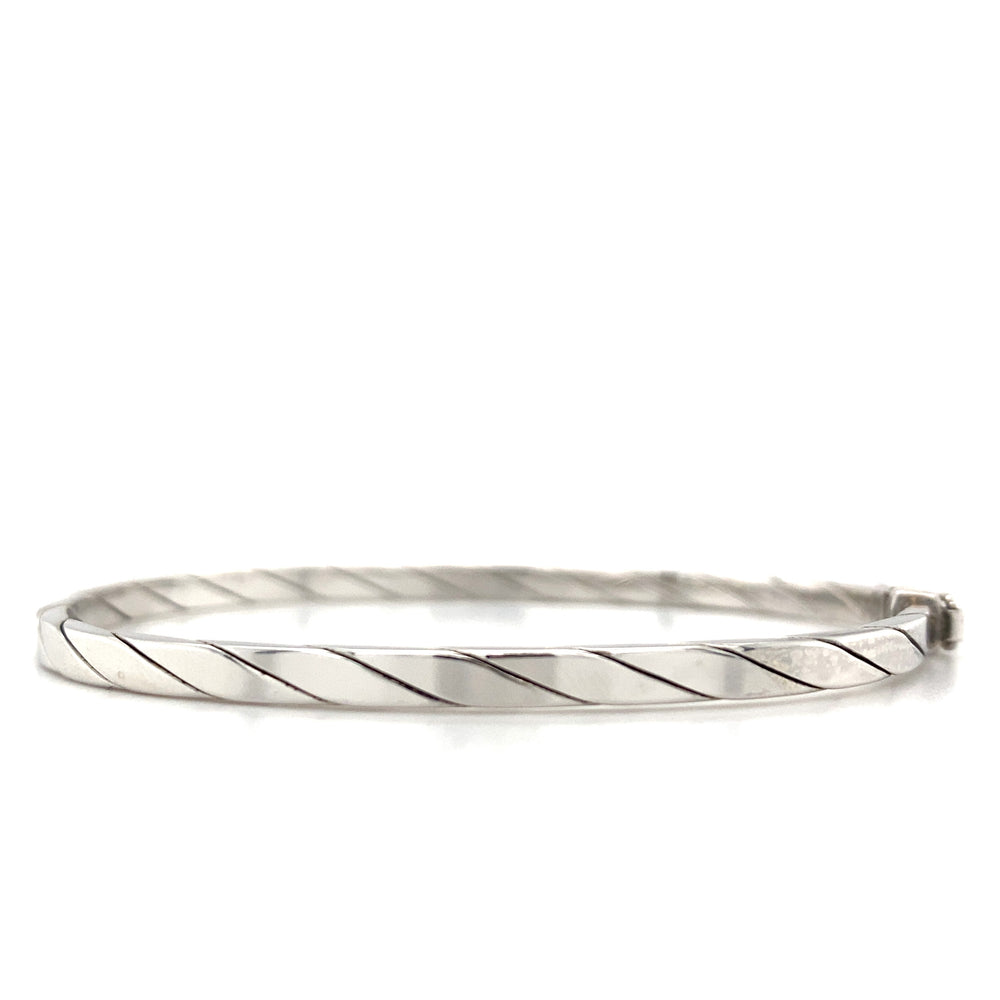 10kt White Gold 3mm Bangle