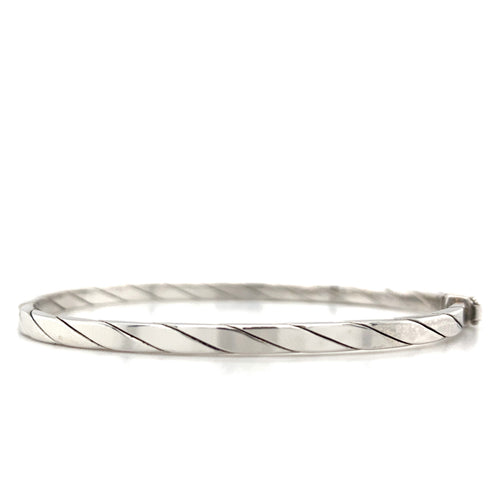 10kt White Gold 3mm Bangle