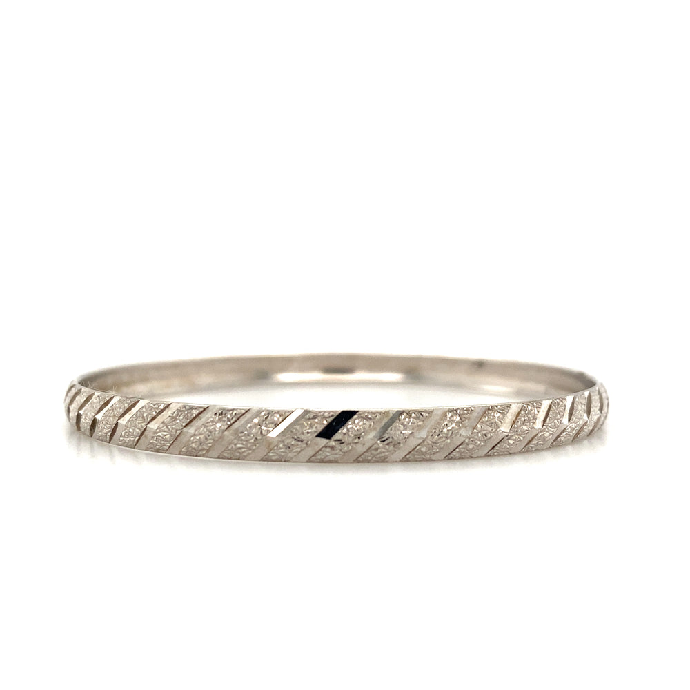 10kt White Gold 4mm Baby Bangle