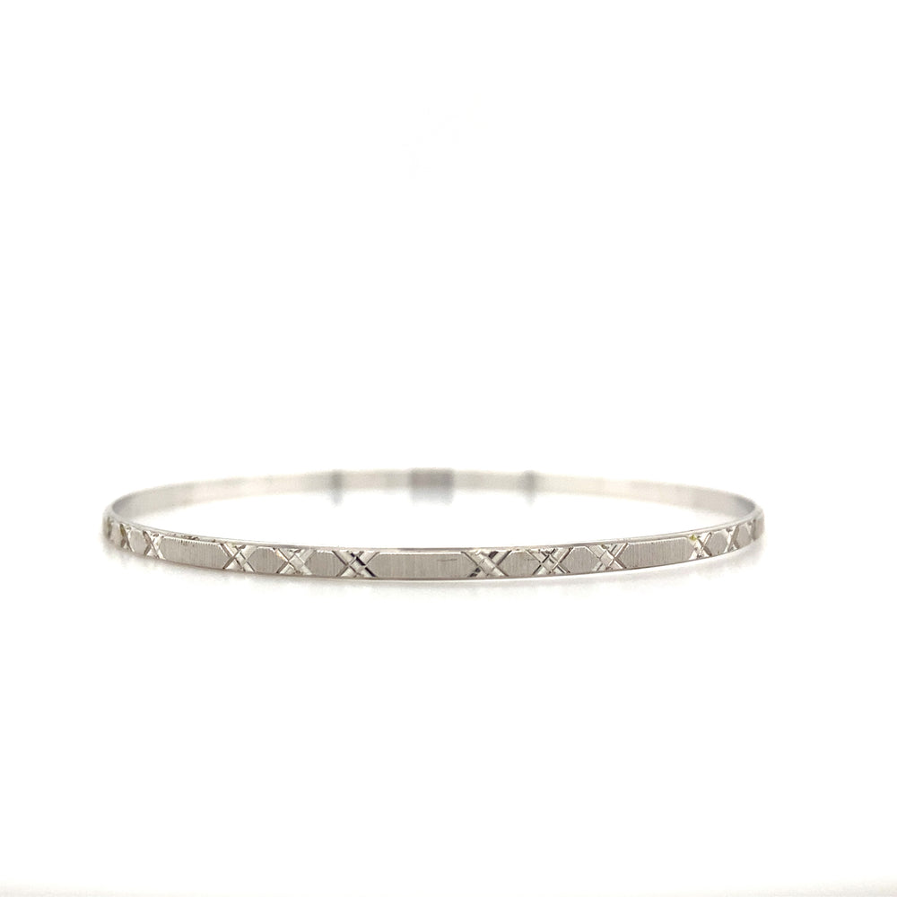 10kt White Gold 2mm Baby Bangle