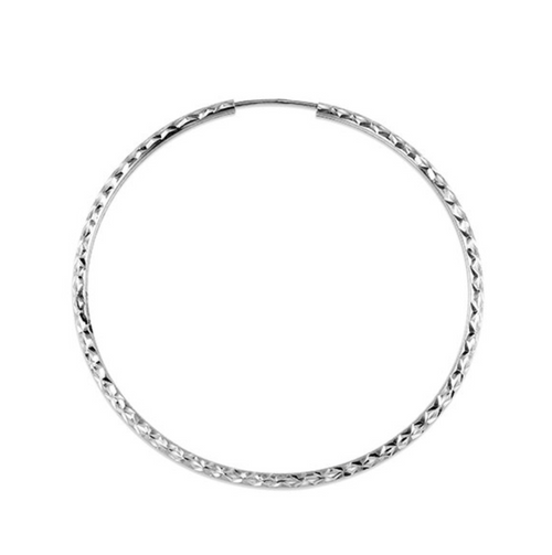 10kt White Gold Diamond Cut Sleeper Earrings 45mm