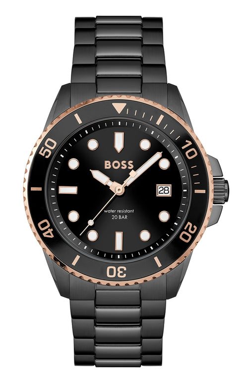 Hugo Boss Black Dial Stainless Steel Watch 1514013
