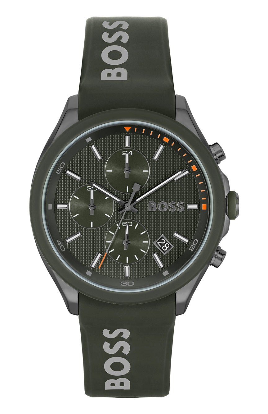Hugo Boss Velocity Green Silicone Band Watch 1514060