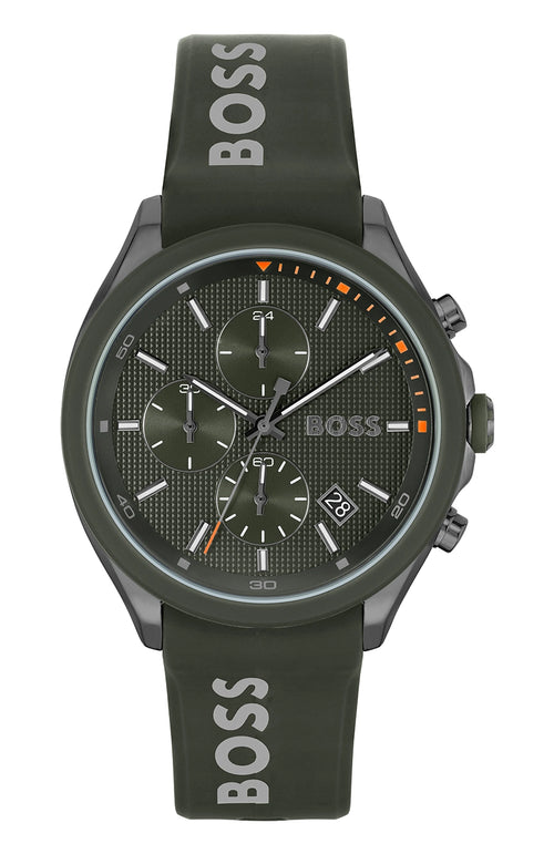 Hugo Boss Velocity Green Silicone Band Watch 1514060