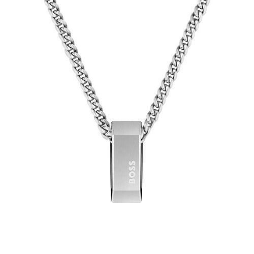 Hugo Boss Stainless Steel Chain with Two-Tone Pendant 1580315