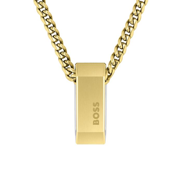 Hugo Boss Yellow IP Stainless Steel Chain with Two-Tone Pendant 1580319