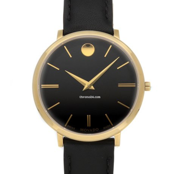 Movado Ultra Slim Leather Strap Watch 0607091 Final Sale