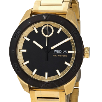 Movado BOLD Gold Tone Stainless Steel Watch 3600605 Final Sale