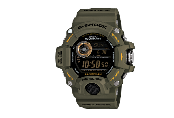 Casio G Shock Olive Green RANGEMAN Mud Resistant Solar Watch GW9400-3
