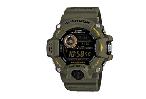 Casio G Shock Olive Green RANGEMAN Mud Resistant Solar Watch GW9400-3