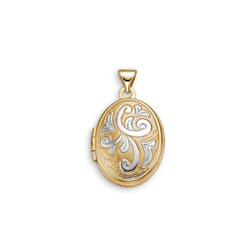 10kt Two-Tone Gold Oval Locket