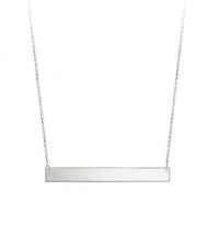 10kt White Gold Bar Necklace