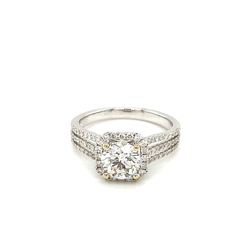 18kt White Gold 1.66 TDW Round Brilliant Lab Grown Diamond Ring