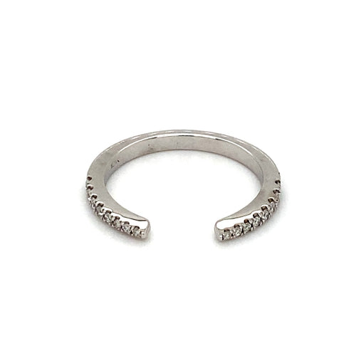 10kt White Gold Lab Created Diamond Band