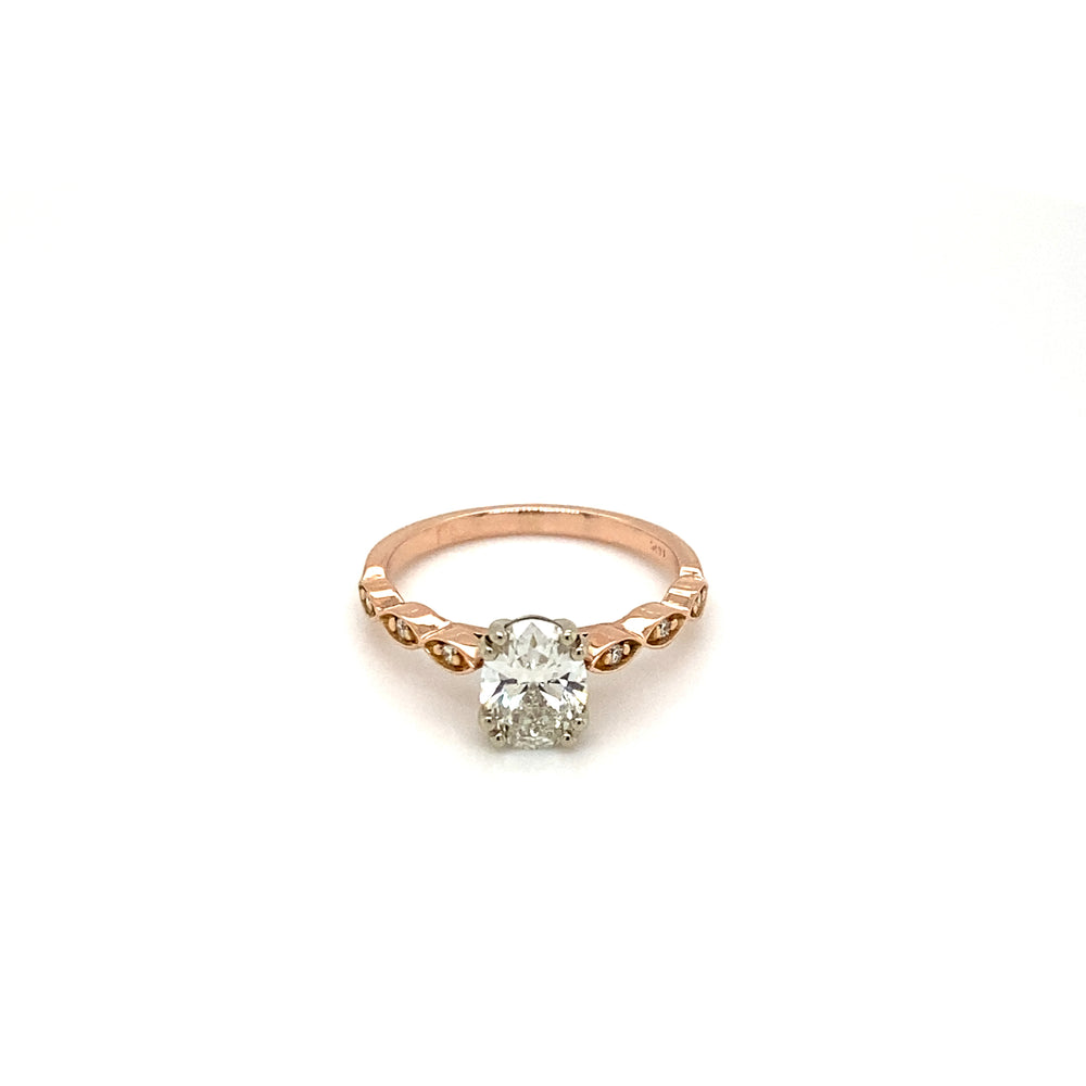 14kt Rose Gold 1.01 TDW  Round Brilliant Lab Grown Diamond Ring