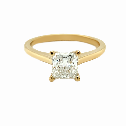 14kt Yellow Gold 1.00ct Princess Cut Lab Grown Diamond Ring