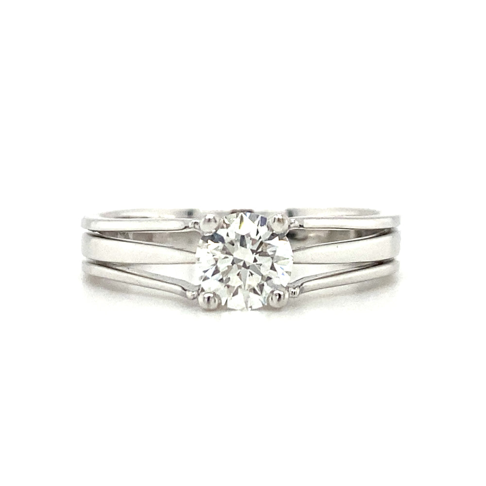 18kt White Gold Canadian Hearts and Arrows Diamond Ring