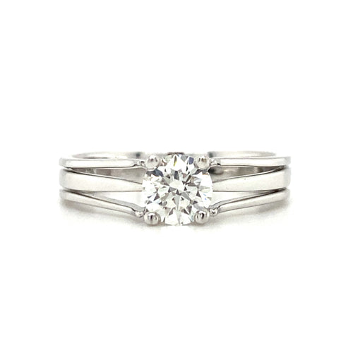18kt White Gold Canadian Hearts and Arrows Diamond Ring