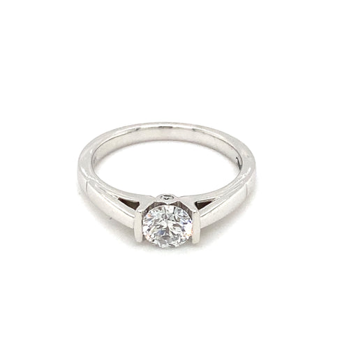 18kt White Gold Canadian Hearts and Arrows Diamond Ring