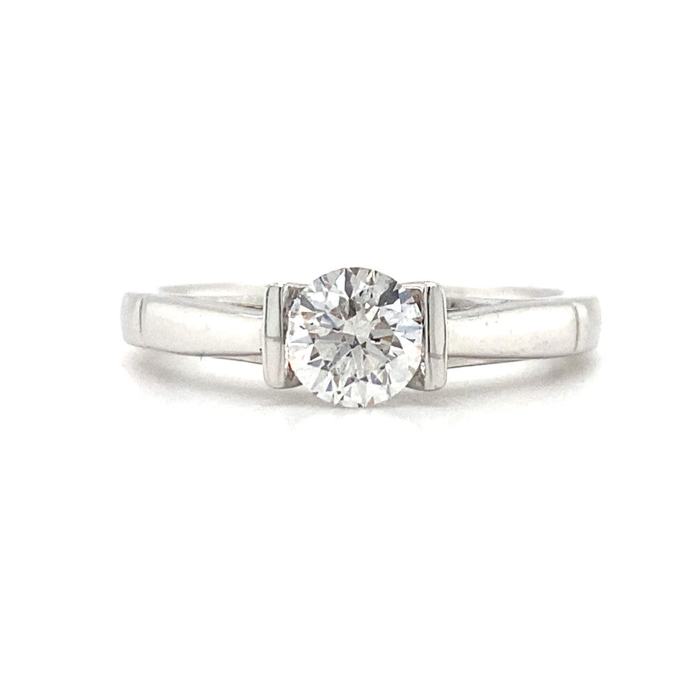 18kt White Gold Canadian Hearts and Arrows Diamond Ring