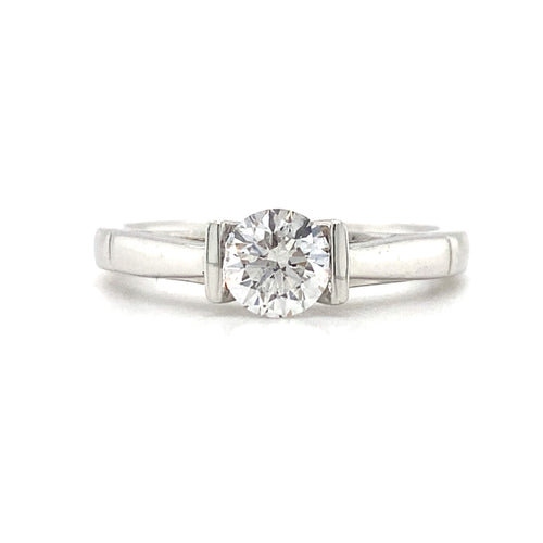 18kt White Gold Canadian Hearts and Arrows Diamond Ring