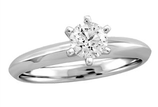 14kt White Gold Canadian Diamond Solitaire Engagement Ring